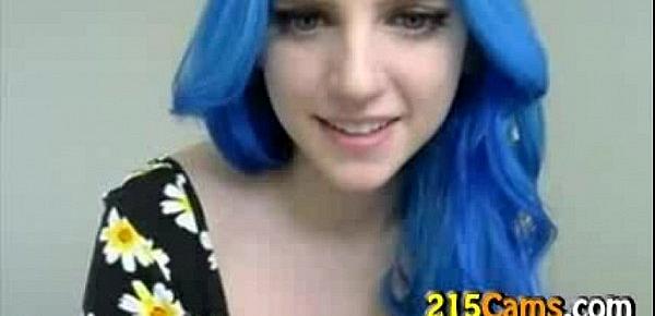  Blue Haired Girl Flowers Plays with Tits Free Porn Camsex Livesex